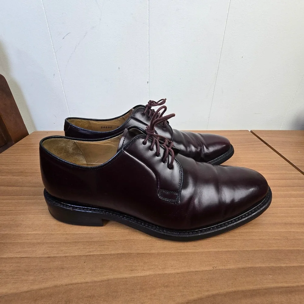 Sebago Oxblood Plain-Toe Derby Leather‎ Shoes Dainite Sole Goodyear Welt Mens 9